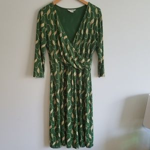 Green Boden faux wrap jersey dress, 12L